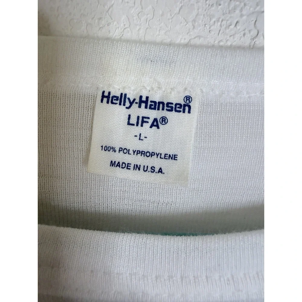 Helly Hansen Shirt Men L HH LIFA Stripe Crew Base Layer Long Sleeve